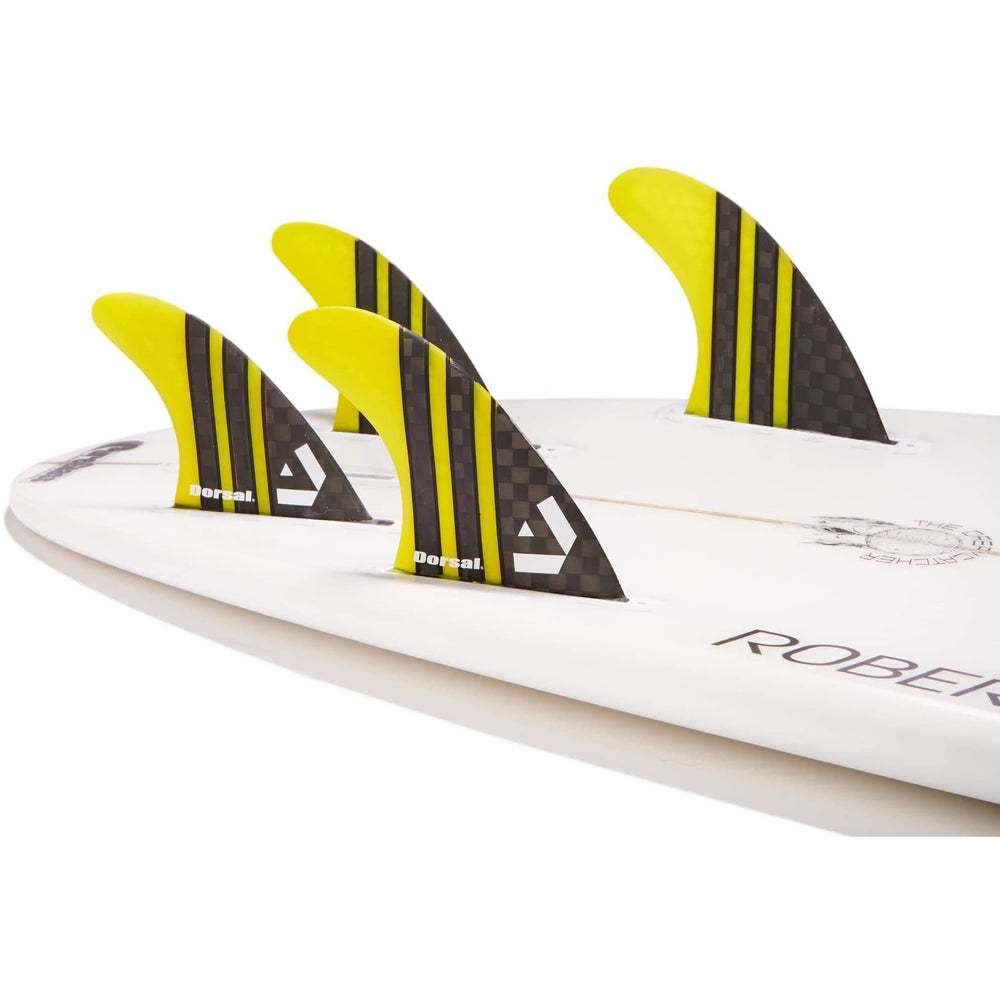 DORSAL Carbon Hexcore Futures Compatible 4-Fin Quad Set - Yellow