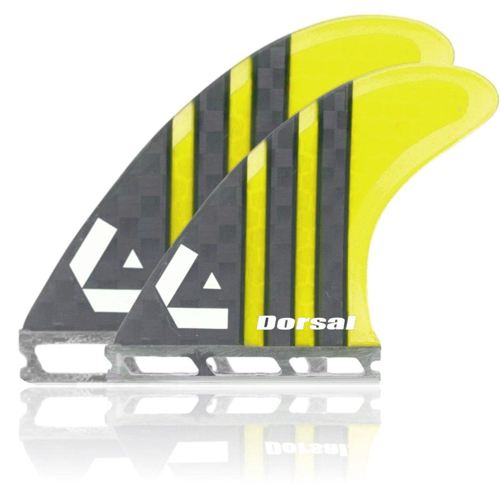 DORSAL Carbon Hexcore Futures Compatible 4-Fin Quad Set - Yellow