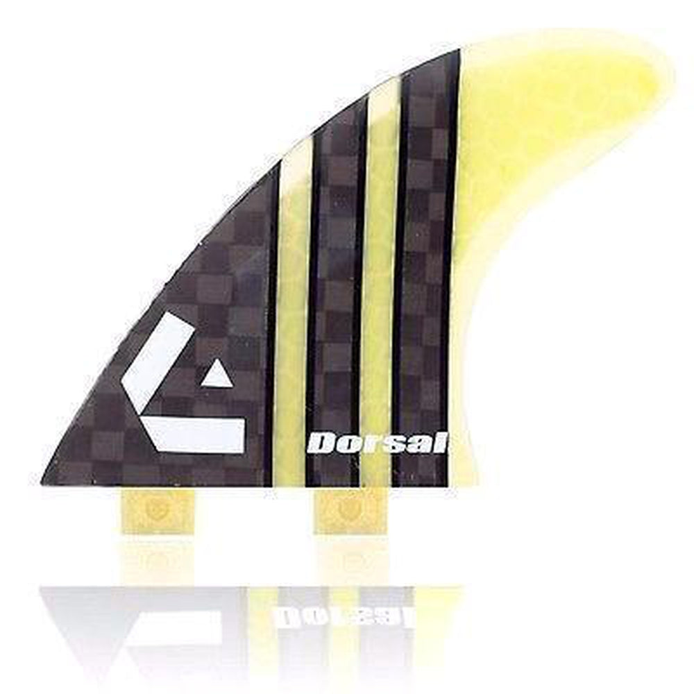 DORSAL Carbon Hexcore FCS Compatible 3-Fin Thruster Set - Yellow