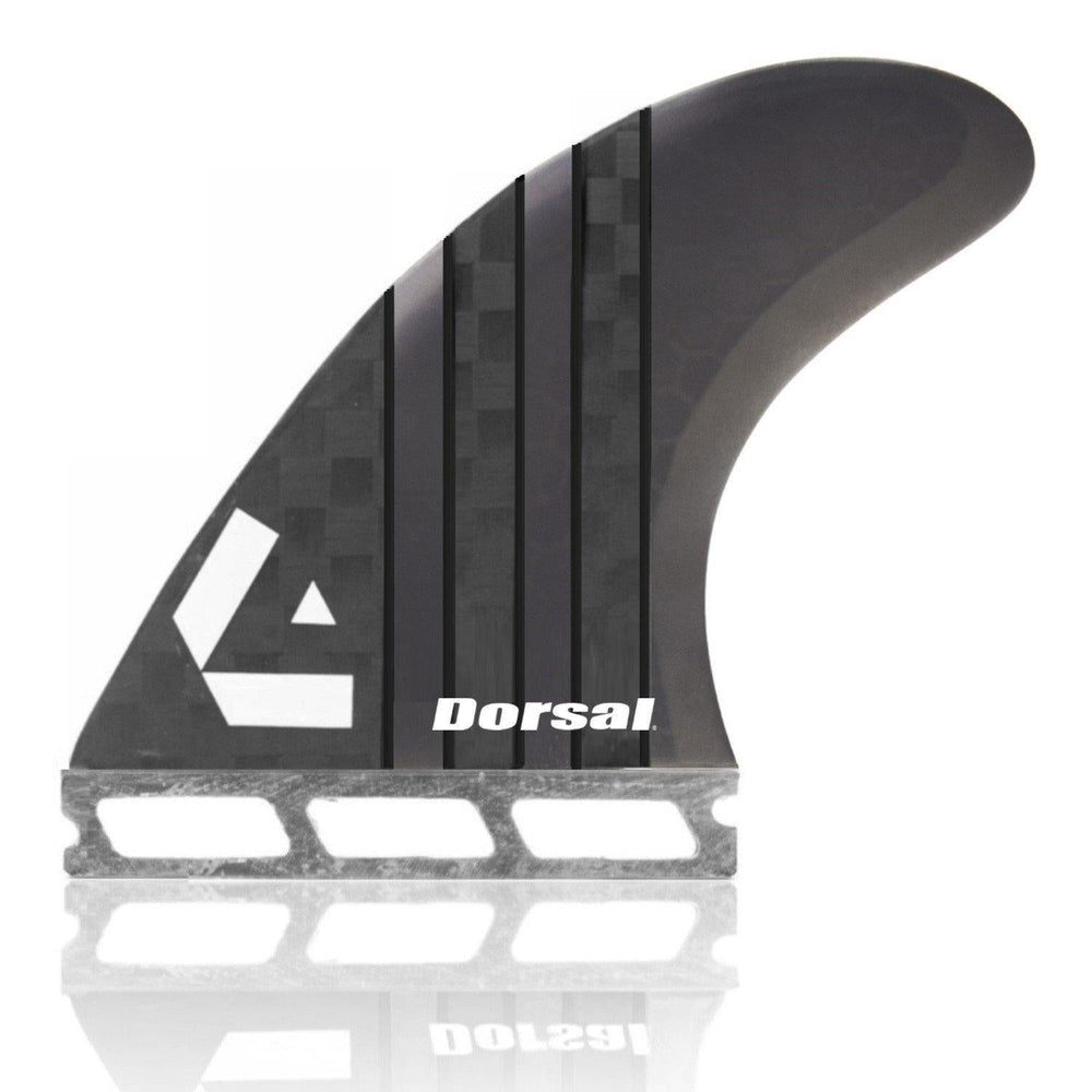 DORSAL Surfboard Fins Carbon Hexcore Thruster Set (3) Honeycomb FUT Compatible Black