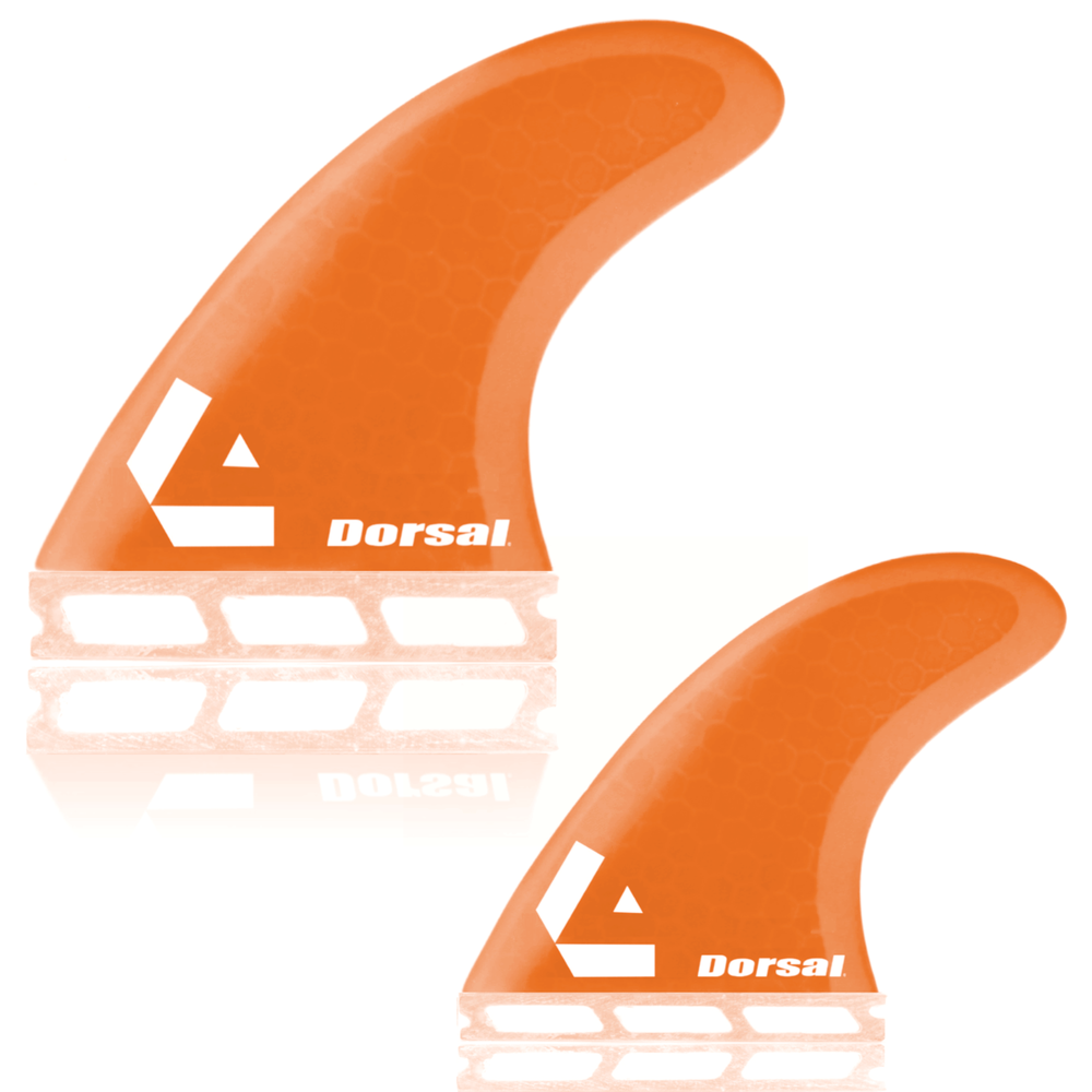 DORSAL Surfboard Fins Hexcore Quad Set (4) Honeycomb FUT Compatible Orange