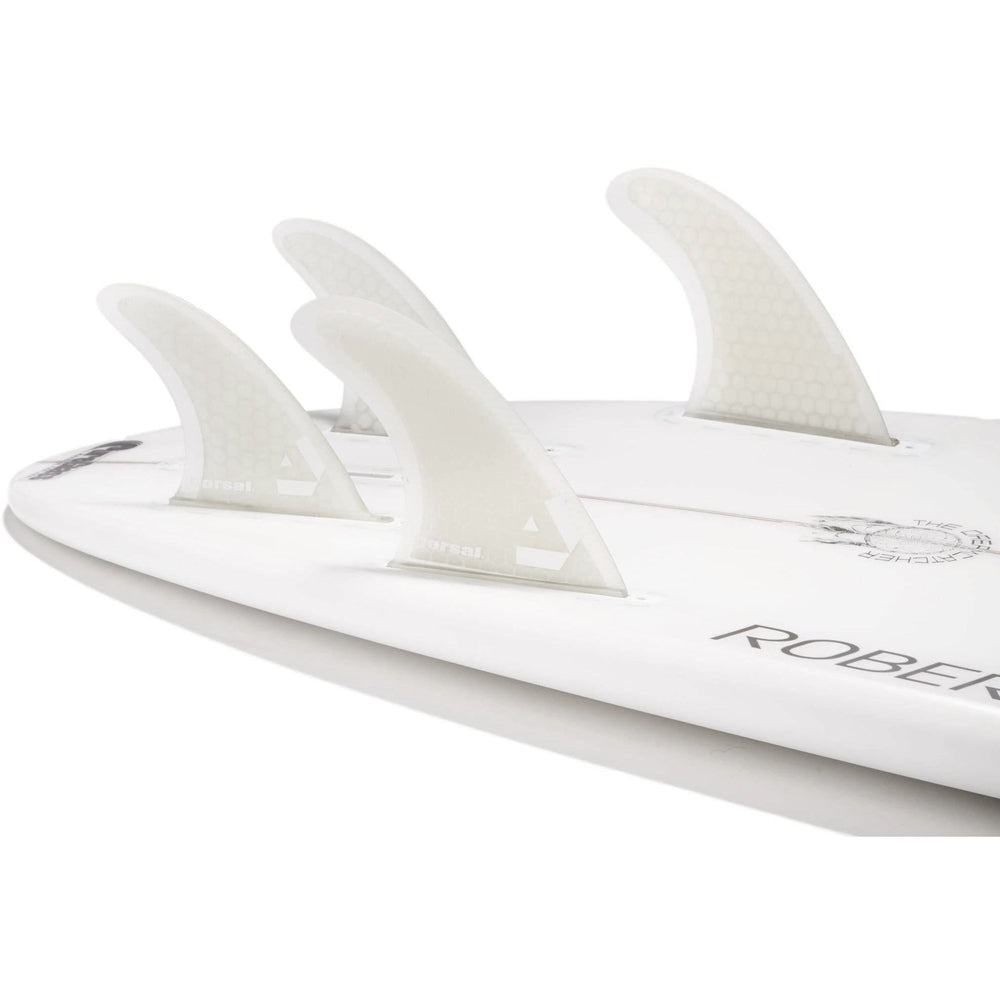 DORSAL Surfboard Fins Hexcore Quad Set (4) Honeycomb FUT Compatible White