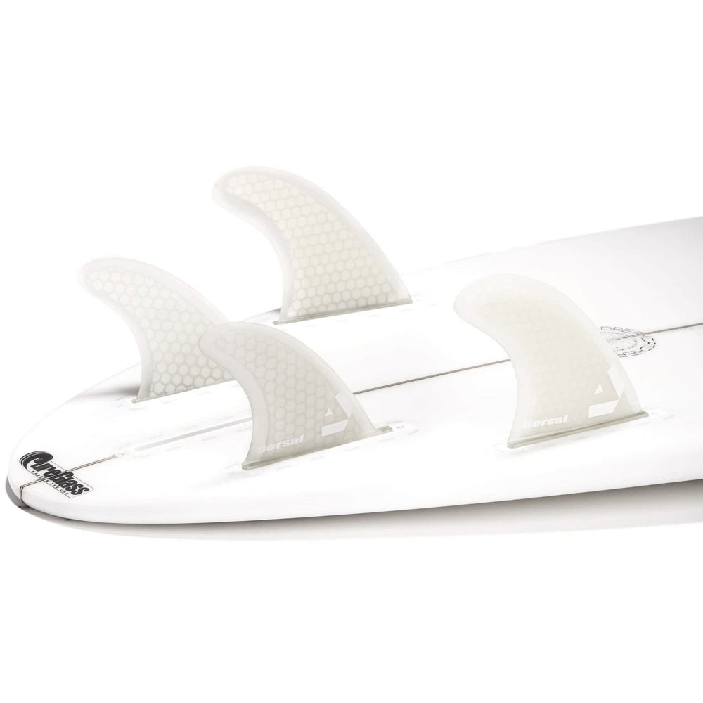 DORSAL Surfboard Fins Hexcore Quad Set (4) Honeycomb FUT Compatible White