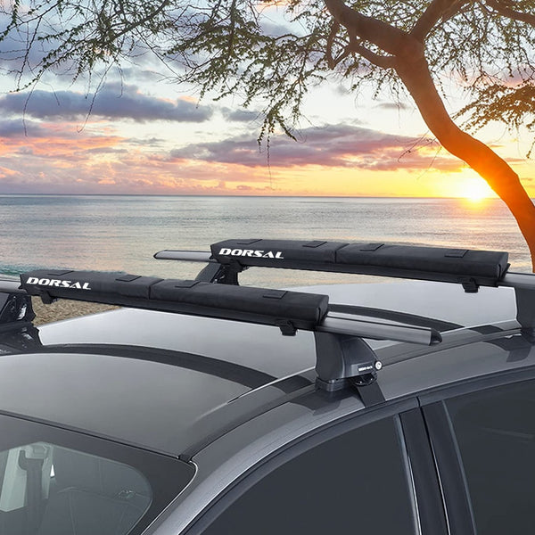 DORSAL Roof Rack Crossbar Folding Pads Lightweight Anti-Vibration - Pack of 2 for Kayak Canoe Surfboard Paddle Board SUP Snow Board