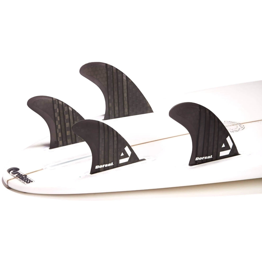Dorsal Carbon Hexcore Quad Surfboard Fins (4) Honeycomb FUT Base Black - DORSAL??½ Surf Shop - Dorsalfins.com??ç?ä