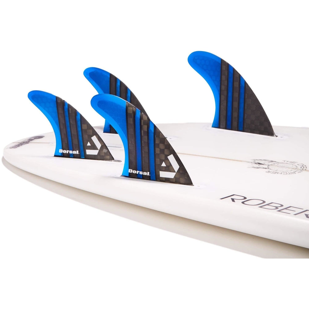 Dorsal Carbon Hexcore Quad Surfboard Fins (4) Honeycomb FUT Base Blue - DORSAL??½ Surf Shop - Dorsalfins.com??ç?ä