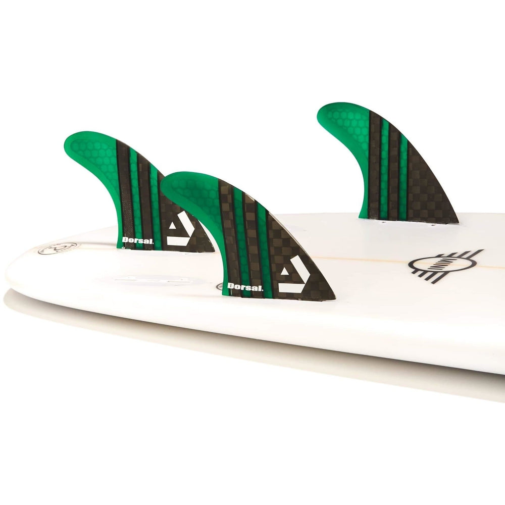 Dorsal Carbon Hexcore Thruster Surfboard Fins (3) Honeycomb FCS Base Green - DORSAL??½ Surf Shop - Dorsalfins.com??ç?ä