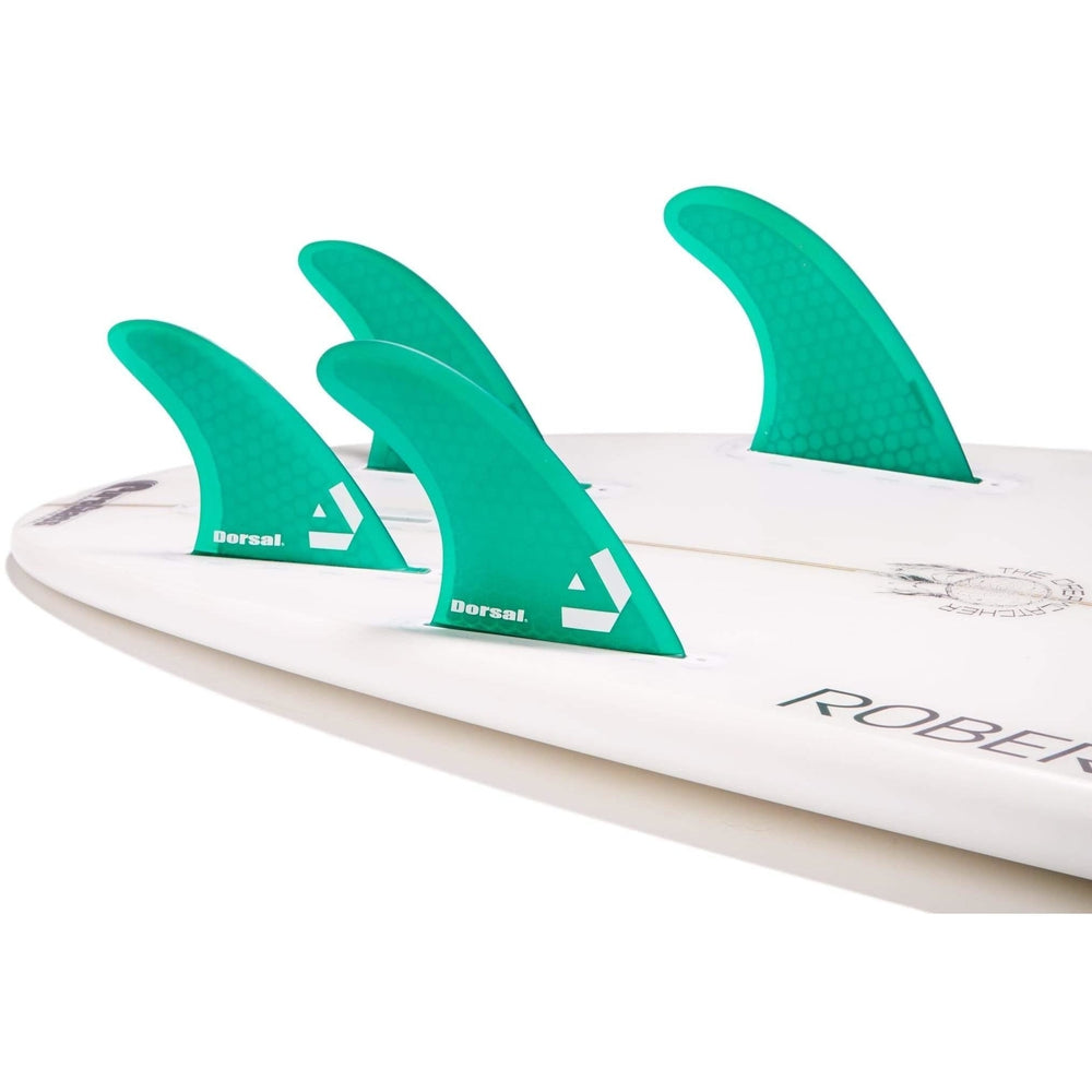 DORSAL Surfboard Fins Hexcore Quad Set (4) Honeycomb FUT Compatible Green - by DORSAL Surf Brand - Dorsalfins.com?ÇÄ