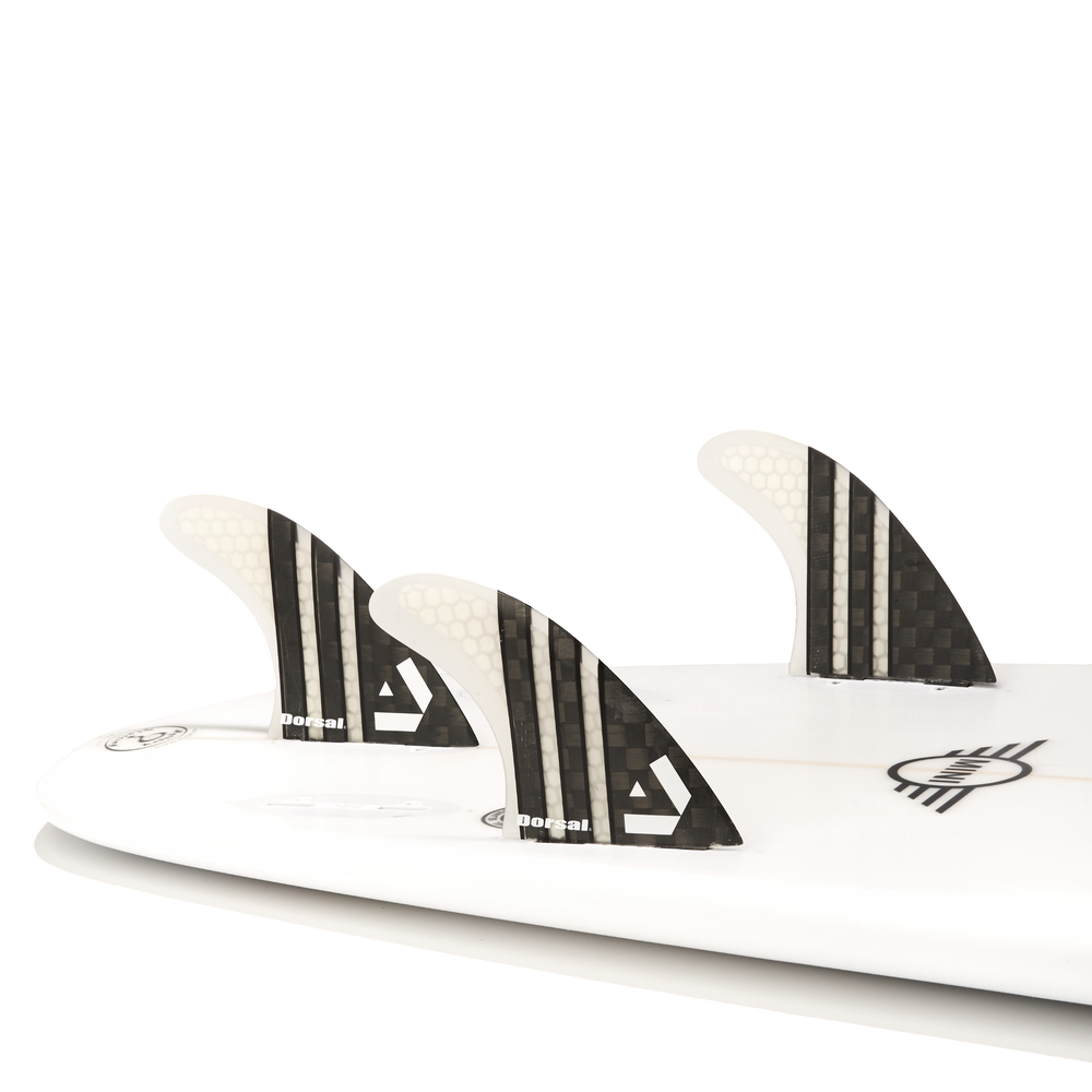 Dorsal Carbon Hexcore Thruster Surfboard Fins (3) Honeycomb FCS Base Clear - DORSAL??½ Surf Shop - Dorsalfins.com??ç?ä