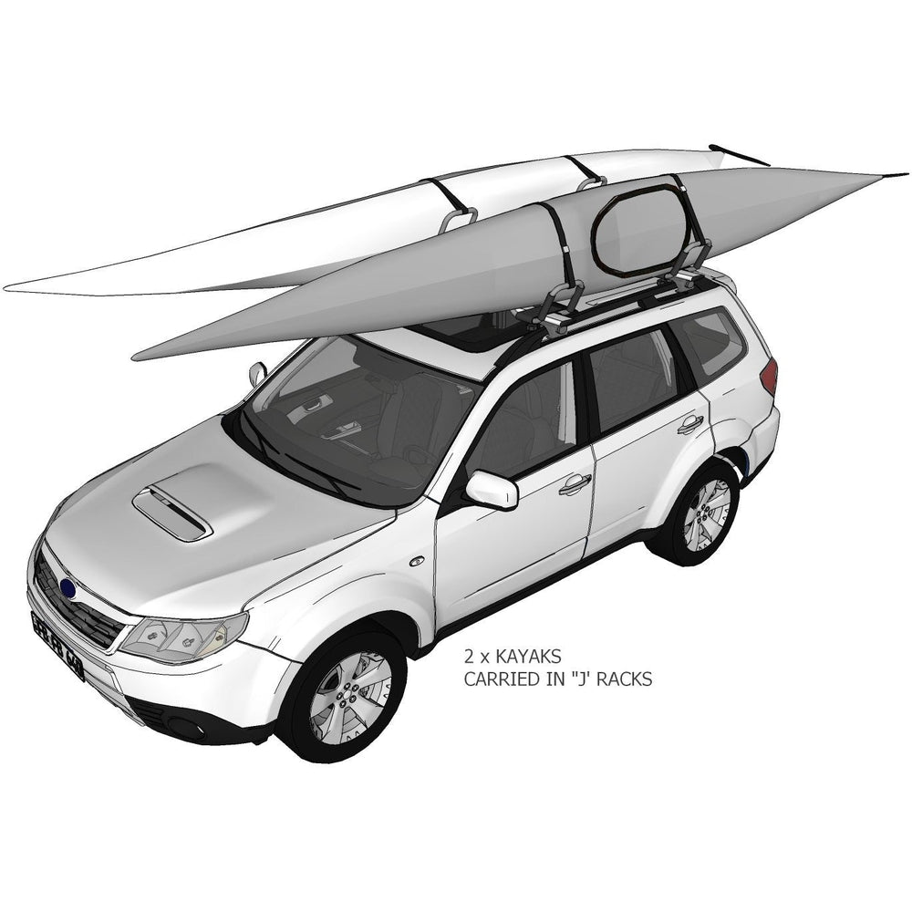 DORSAL Kayak Rack Set / 2Pcs J-Bar Rack for Canoe SUP Board Boat On Roof Top Mount Crossbar - by DORSAL Surf Brand - Dorsalfins.com?ÇÄ