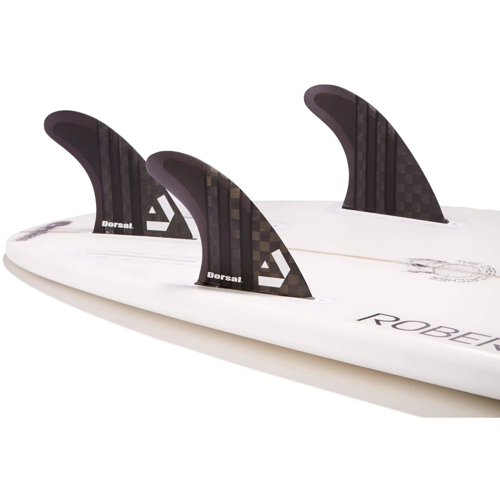 DORSAL Surfboard Fins Carbon Hexcore Thruster Set (3) Honeycomb FUT Compatible Black