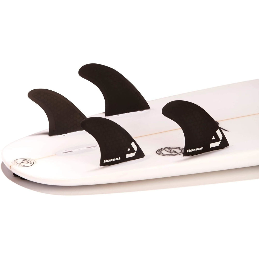 DORSAL Surfboard Fins Hexcore Quad Set (4) Honeycomb FCS Compatible Black