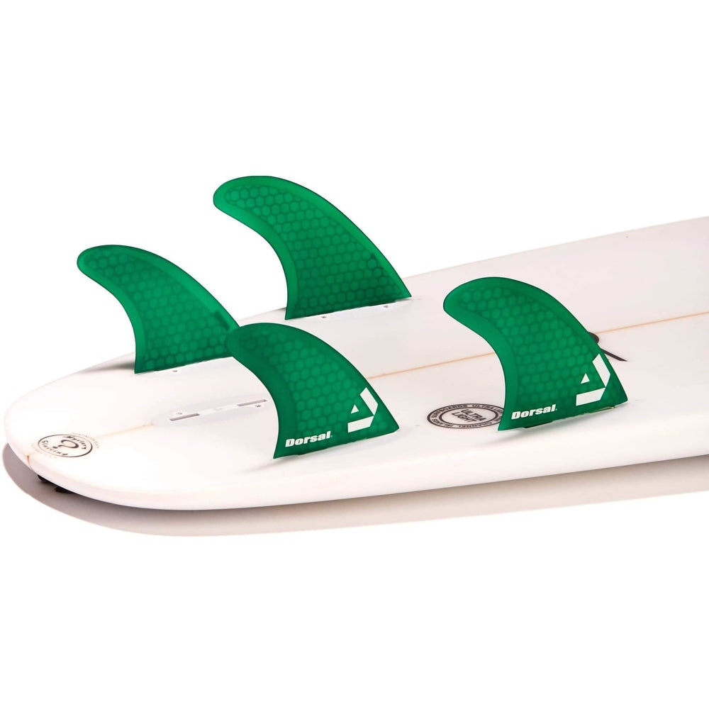 DORSAL Surfboard Fins Hexcore Quad Set (4) Honeycomb FCS Compatible Green