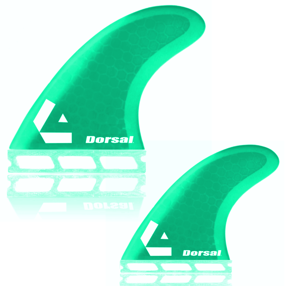 DORSAL Surfboard Fins Hexcore Quad Set (4) Honeycomb FUT Compatible Green