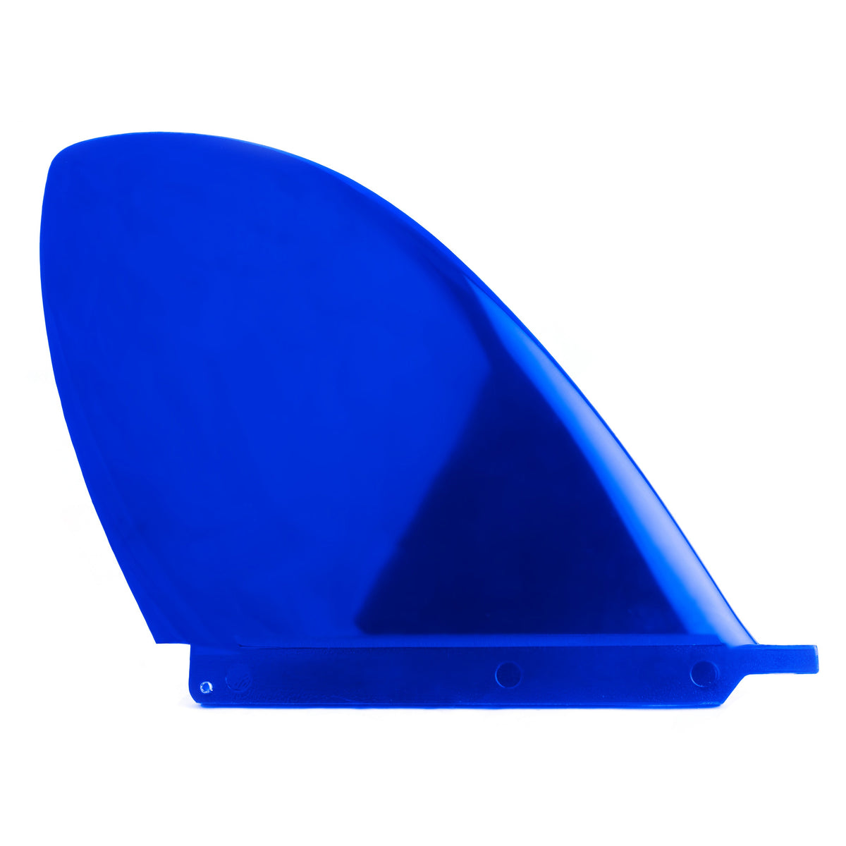 Blue DORSAL 8.5-inch longboard and SUP D-Fin made of durable polycarbonate, designed as a longboard rudder fin.