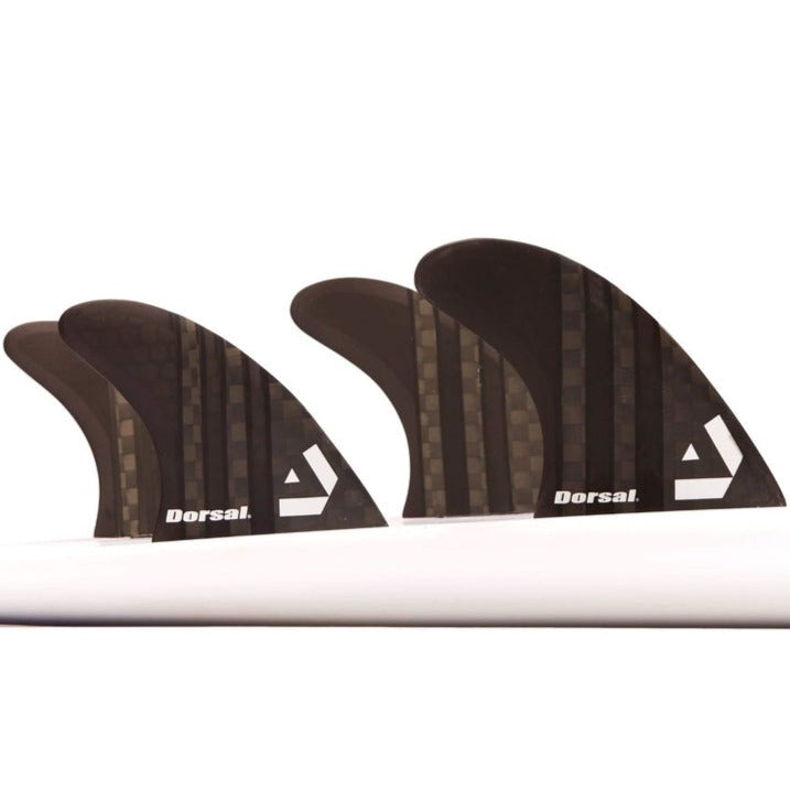 Dorsal Carbon Hexcore Quad Surfboard Fins (4) Honeycomb FCS Base Black - DORSAL??½ Surf Shop - Dorsalfins.com??ç?ä