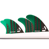 Dorsal Carbon Hexcore Quad Surfboard Fins (4) Honeycomb FCS Base Green - DORSAL Surf Shop - Dorsalfins.com