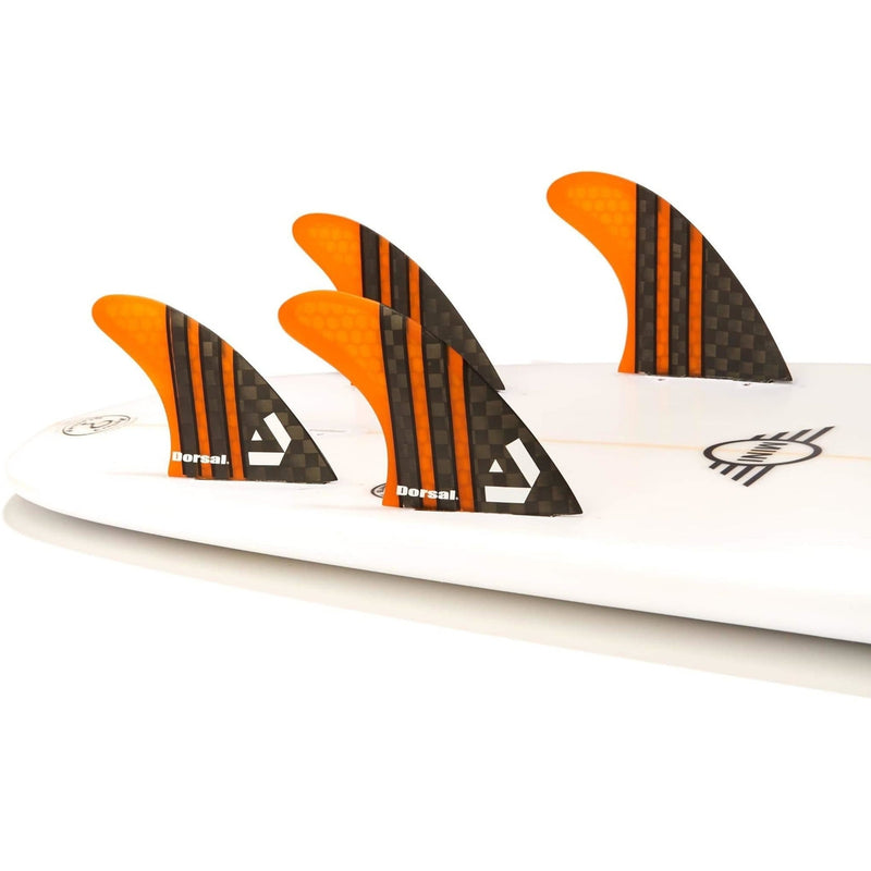 Dorsal Carbon Hexcore Quad Surfboard Fins (4) Honeycomb FCS Base Orange - DORSAL??½ Surf Shop - Dorsalfins.com??ç?ä