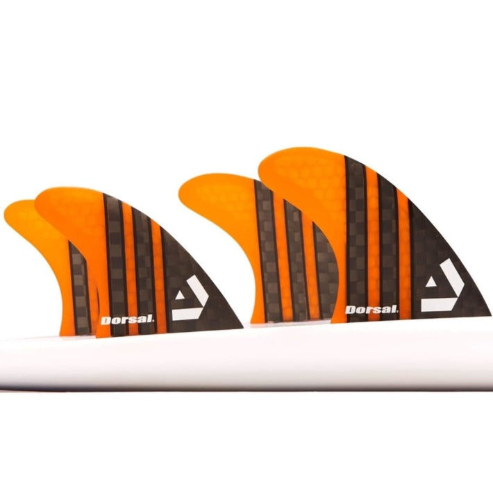 Dorsal Carbon Hexcore Quad Surfboard Fins (4) Honeycomb FCS Base Orange - DORSAL??½ Surf Shop - Dorsalfins.com??ç?ä