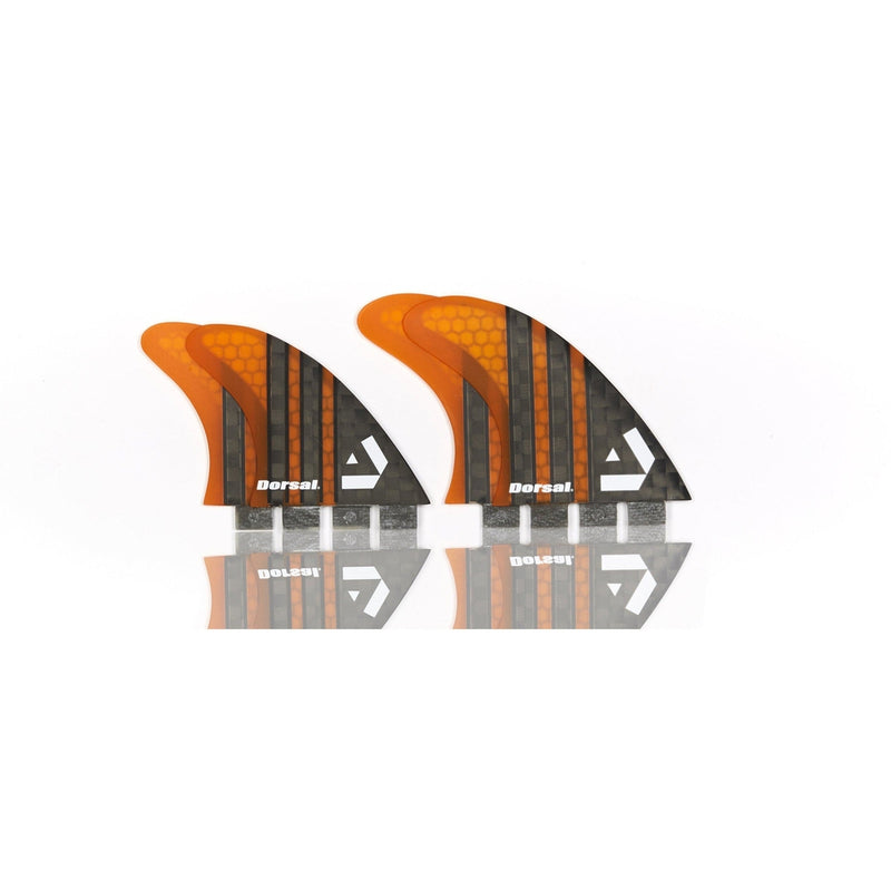 Dorsal Carbon Hexcore Quad Surfboard Fins (4) Honeycomb FCS Base Orange - DORSAL??½ Surf Shop - Dorsalfins.com??ç?ä