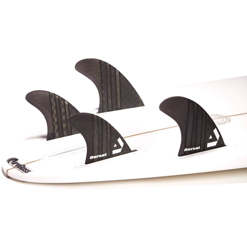 Dorsal Carbon Hexcore Quad Surfboard Fins (4) Honeycomb FUT Base Black - DORSAL??½ Surf Shop - Dorsalfins.com??ç?ä