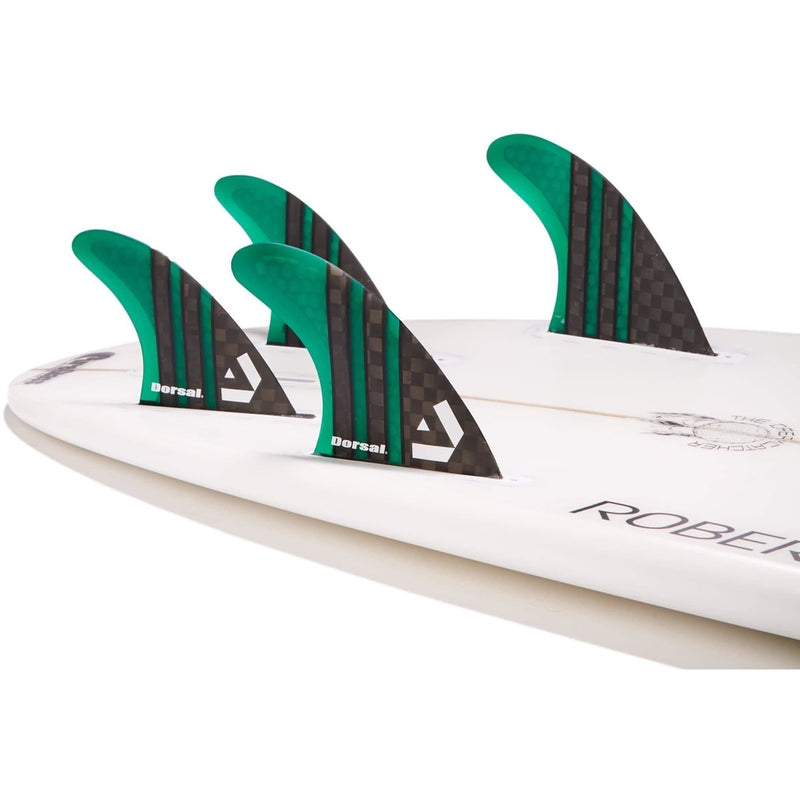 Dorsal Carbon Hexcore Quad Surfboard Fins (4) Honeycomb FUT Base Green - DORSAL??½ Surf Shop - Dorsalfins.com??ç?ä
