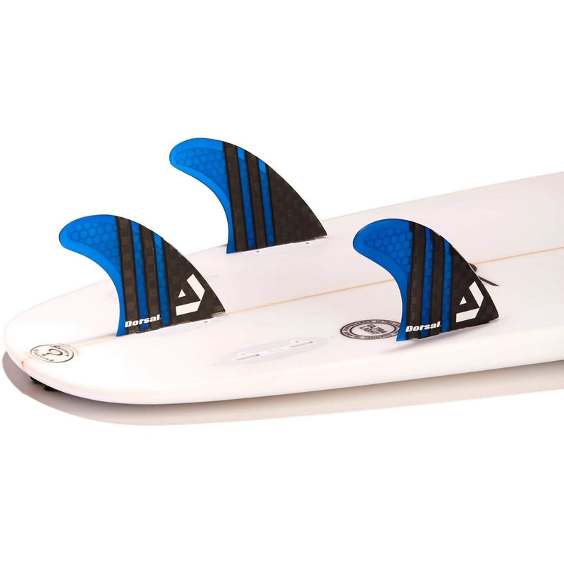 Dorsal Carbon Hexcore Thruster Surfboard Fins (3) Honeycomb FCS Base Blue - DORSAL??½ Surf Shop - Dorsalfins.com??ç?ä