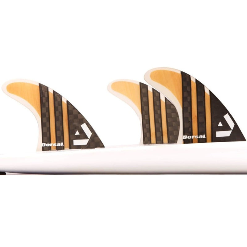 DORSAL Surfboard Fins Carbon Bamboo Thruster Set (3) Honeycomb Compatible FCS Base - by DORSAL Surf Brand - Dorsalfins.com?ÇÄ