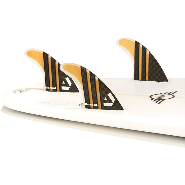 DORSAL Surfboard Fins Carbon Bamboo Thruster Set (3) Honeycomb Compatible FCS Base - by DORSAL Surf Brand - Dorsalfins.com?ÇÄ