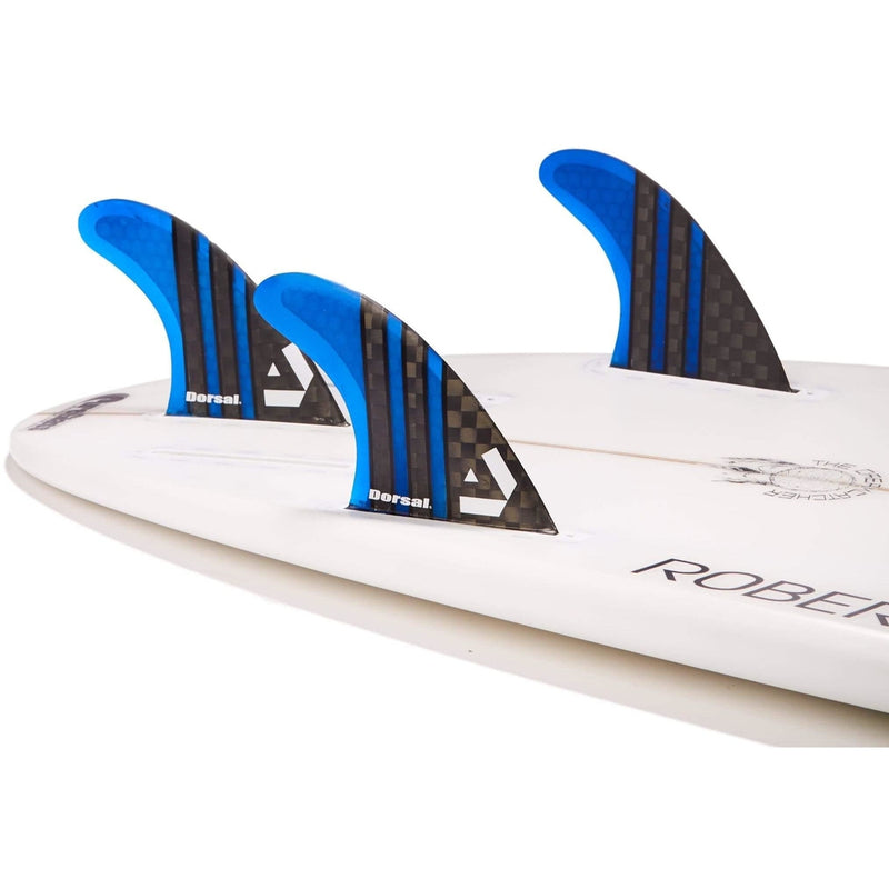 DORSAL Surfboard Fins Carbon Hexcore Thruster Set (3) Honeycomb FUT Compatible Blue - by DORSAL Surf Brand - Dorsalfins.com?ÇÄ