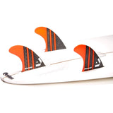 DORSAL Surfboard Fins Carbon Hexcore Thruster Set (3) Honeycomb FUT Compatible Orange - by DORSAL Surf Brand - Dorsalfins.com?ÇÄ