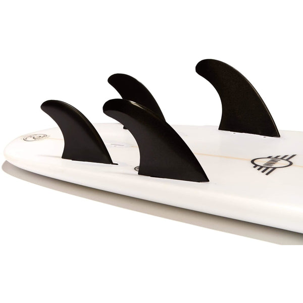 DORSAL Surfboard Fins FlexCore Surfboard Quad Set (4) FUT Compatible Base - Glass Filled Black - by DORSAL Surf Brand - Dorsalfins.com?ÇÄ
