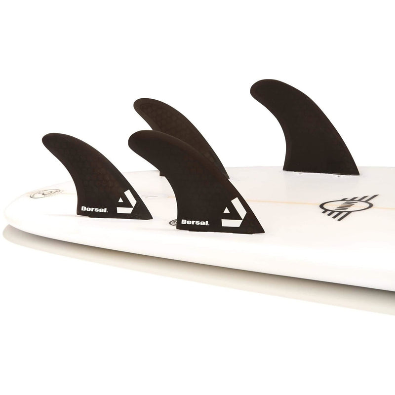 DORSAL Surfboard Fins Hexcore Quad Set (4) Honeycomb FCS Compatible Black - by DORSAL Surf Brand - Dorsalfins.com?ÇÄ