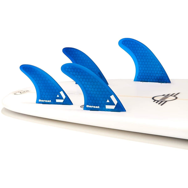 DORSAL Surfboard Fins Hexcore Quad Set (4) Honeycomb FCS Compatible Blue - by DORSAL Surf Brand - Dorsalfins.com?ÇÄ