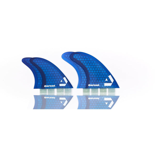 DORSAL Surfboard Fins Hexcore Quad Set (4) Honeycomb FCS Compatible Blue - by DORSAL Surf Brand - Dorsalfins.com?ÇÄ