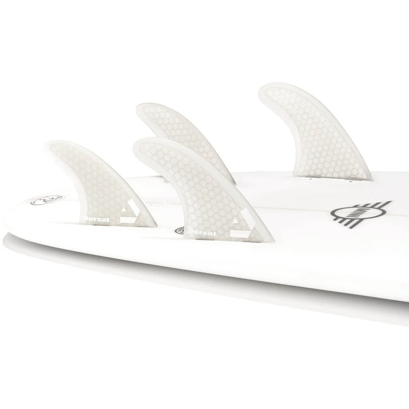 DORSAL Surfboard Fins Hexcore Quad Set (4) Honeycomb FCS Compatible White - by DORSAL Surf Brand - Dorsalfins.com?ÇÄ