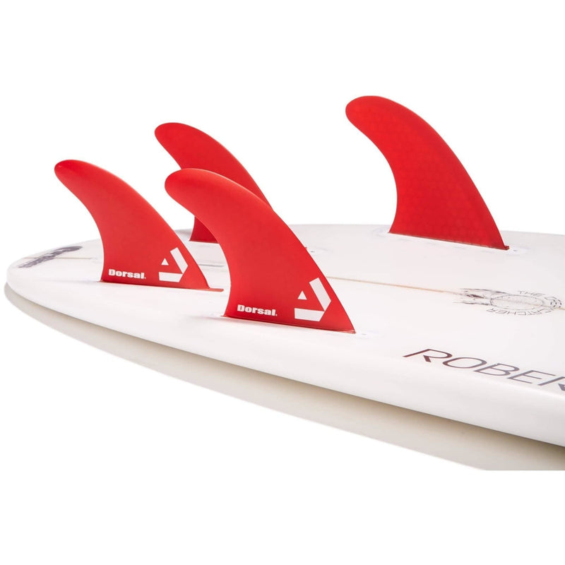 DORSAL Surfboard Fins Hexcore Quad Set (4) Honeycomb FUT Compatible Red - by DORSAL Surf Brand - Dorsalfins.com?ÇÄ