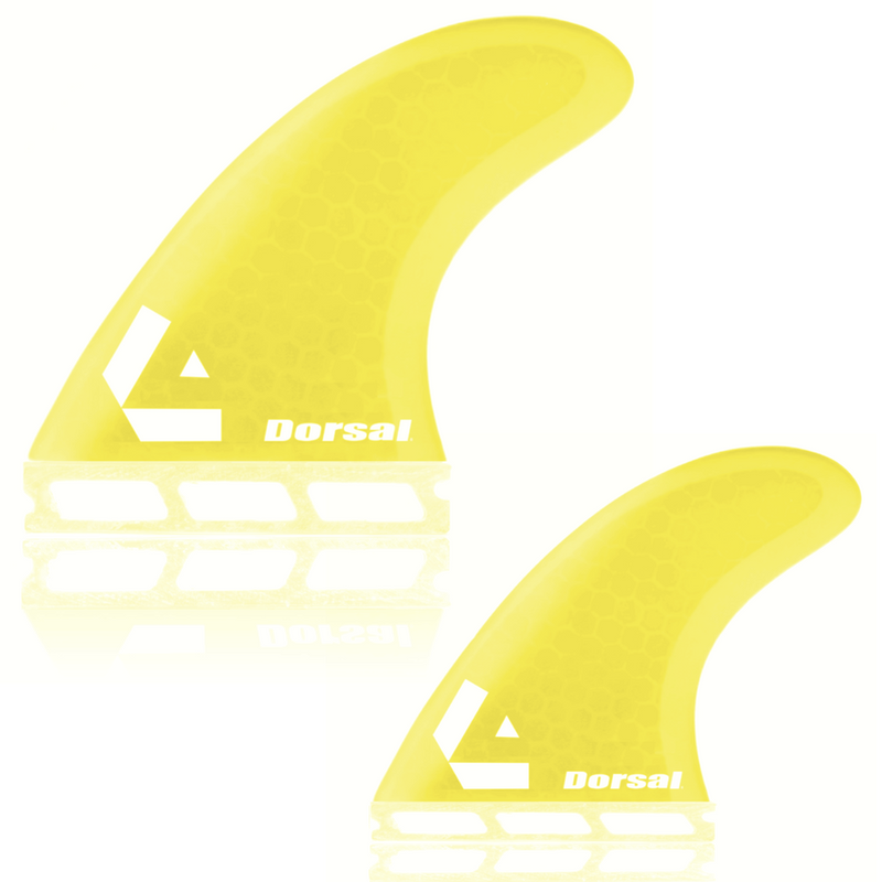 DORSAL Surfboard Fins Hexcore Quad Set (4) Honeycomb FUT Compatible Yellow - by DORSAL Surf Brand - Dorsalfins.com?ÇÄ