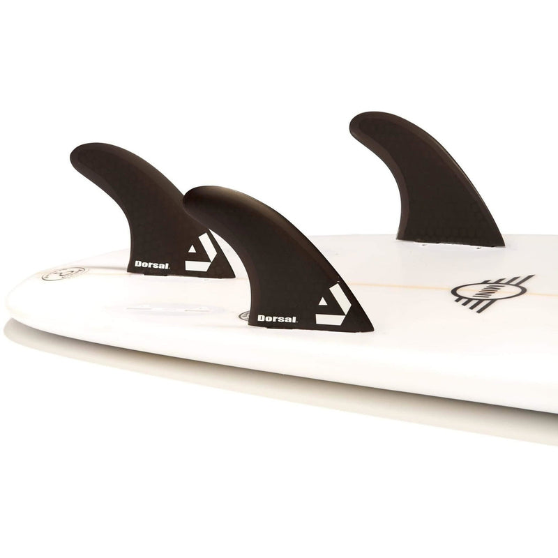 DORSAL Surfboard Fins Hexcore Thruster Set (3) Honeycomb FCS Compatible Black - by DORSAL Surf Brand - Dorsalfins.com?ÇÄ