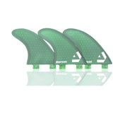 DORSAL Surfboard Fins Hexcore Thruster Set (3) Honeycomb FCS Base Compatible Green - by DORSAL Surf Brand - Dorsalfins.com?ÇÄ