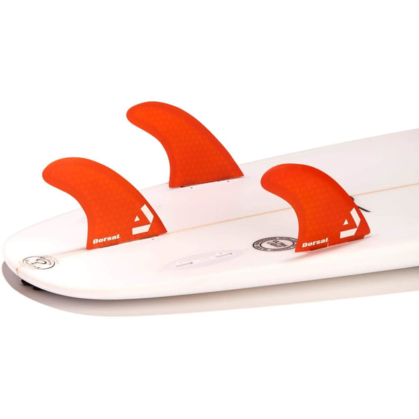 DORSAL Surfboard Fins Hexcore Thruster Set (3) Honeycomb FCS Base Compatible Orange - by DORSAL Surf Brand - Dorsalfins.com?ÇÄ