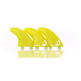 DORSAL Surfboard Fins Hexcore Thruster Set (3) Honeycomb FCS Base Compatible Yellow - by DORSAL Surf Brand - Dorsalfins.com?ÇÄ