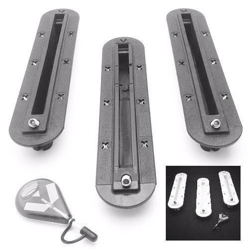 DORSAL Surfboard Fin Box Set with Screws [Black - White]