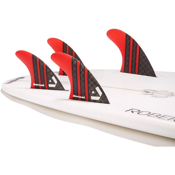 Dorsal Carbon Hexcore Quad Surfboard Fins (4) Honeycomb FUT Base Red - DORSAL??½ Surf Shop - Dorsalfins.com??ç?ä