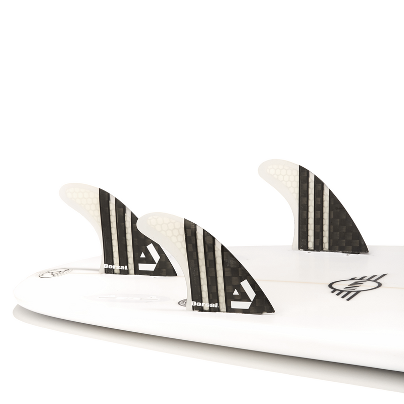 Dorsal Carbon Hexcore Thruster Surfboard Fins (3) Honeycomb FCS Base Clear - DORSAL??½ Surf Shop - Dorsalfins.com??ç?ä