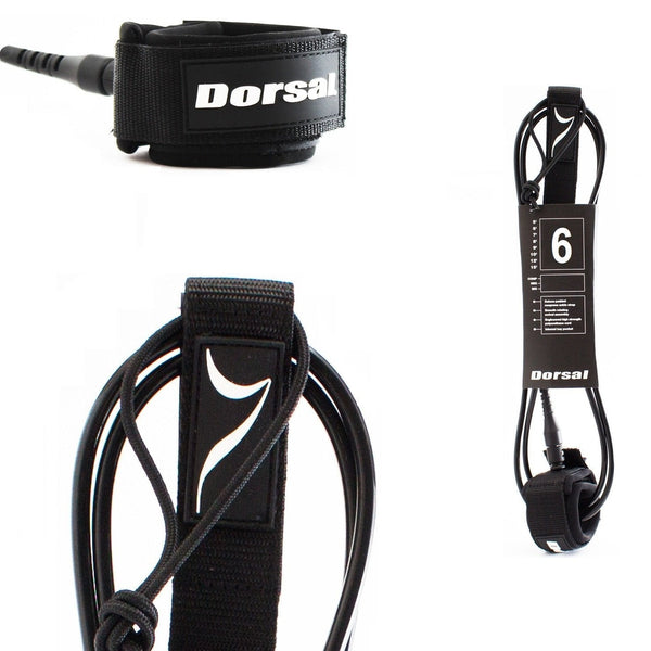 Dorsal Premium ProComp Surfboard 6 7 8 9 10 FT Surf Leash - Black - DORSAL??½ Surf Shop - Dorsalfins.com??ç?ä