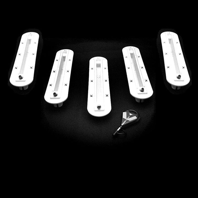 DORSAL Five (5) Fin Surfboard Fin Box Set with Screws [Black - White] - by DORSAL Surf Brand - Dorsalfins.com?ÇÄ