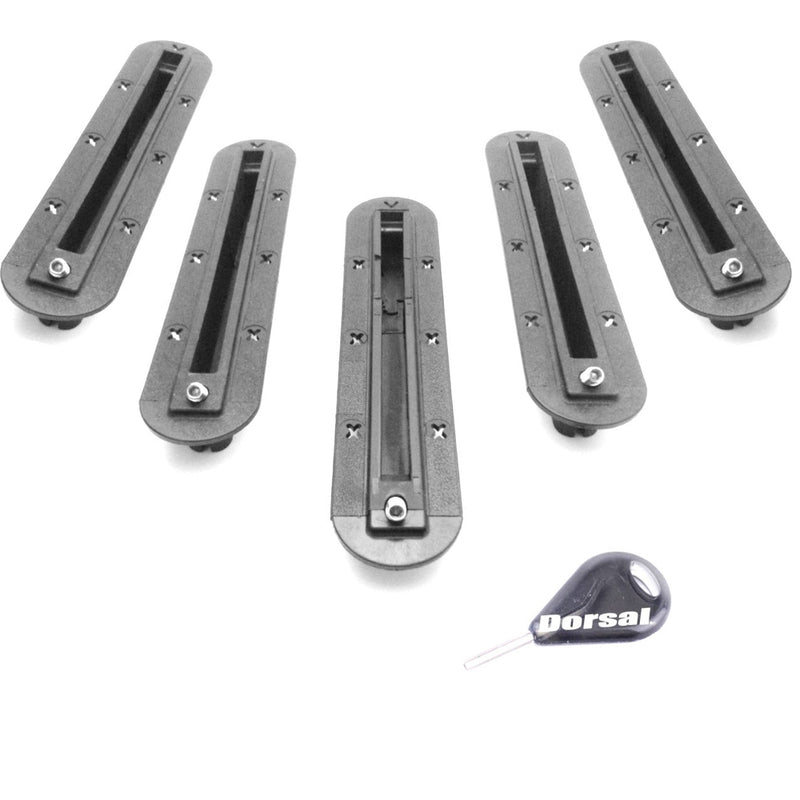 DORSAL Five (5) Fin Surfboard Fin Box Set with Screws [Black - White] - by DORSAL Surf Brand - Dorsalfins.com?ÇÄ