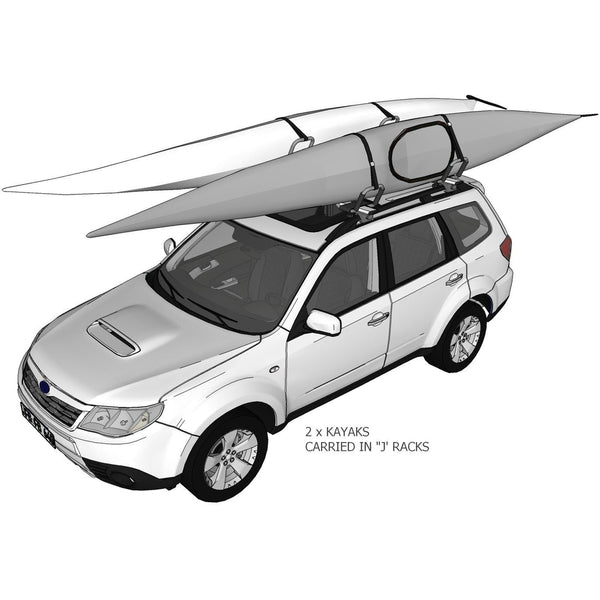 DORSAL Kayak Rack Set / 2Pcs J-Bar Rack for Canoe SUP Board Boat On Roof Top Mount Crossbar - by DORSAL Surf Brand - Dorsalfins.com?ÇÄ