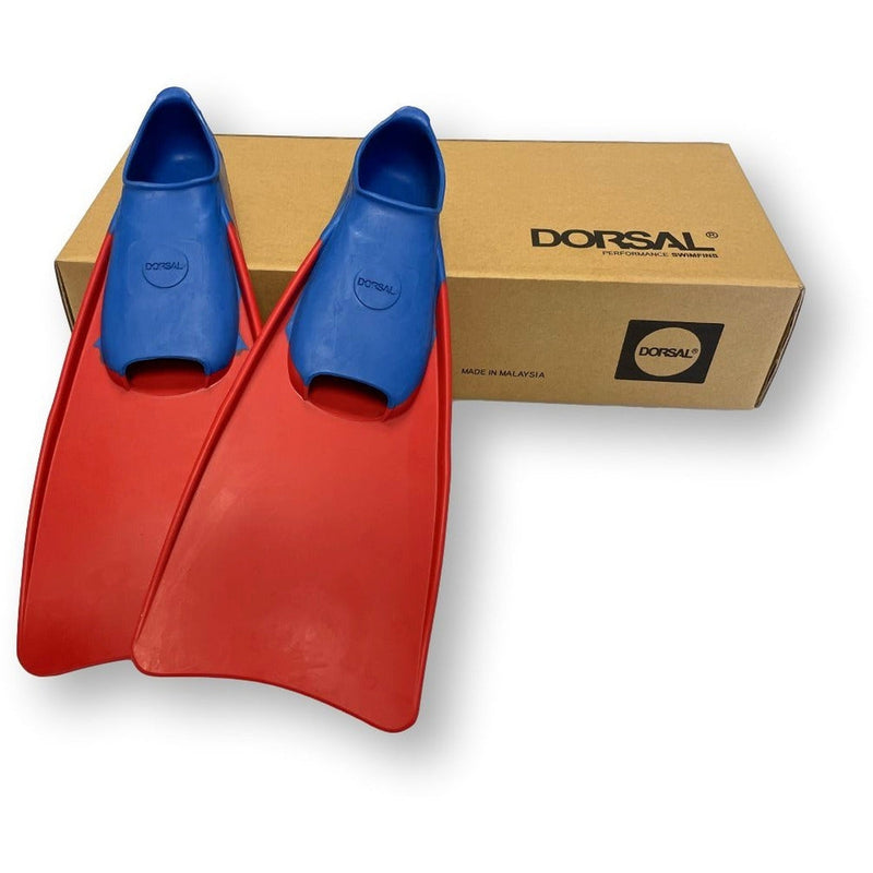 DORSAL Floating Long Swim Fins, Blue/Red, XXS (Jr. 10-12) - by DORSAL Surf Brand - Dorsalfins.com?ÇÄ